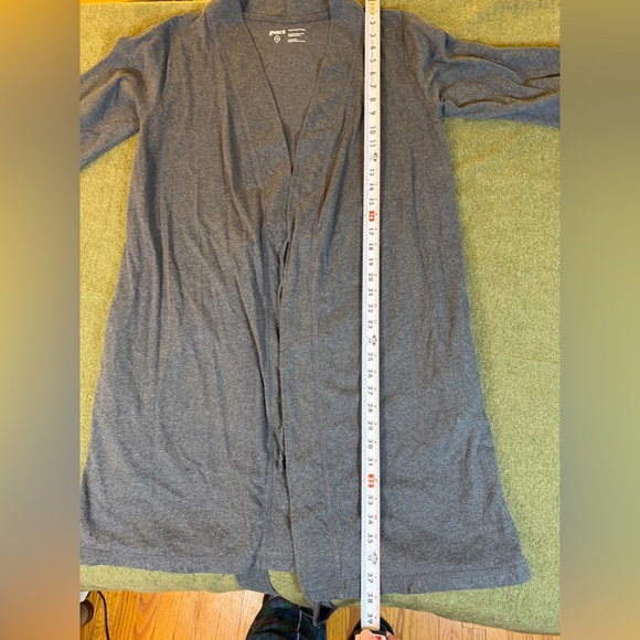 Pact Organic Cotton Bathrobe Gray Tie Waist Medium - Picture 9 of 9